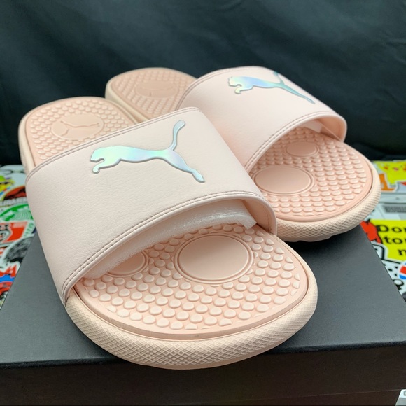 Puma Cool Cat Iridescent Logo Women’s Slides - Picture 4 of 9